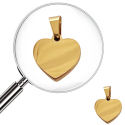 DORADO PREMIUM CORAZON PLANO 15MM DE 4.5MM DE ESPESOR SE PUEDE GRABAR DIJE