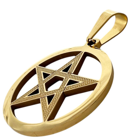 DORADO PENTAGRAMA 50MM 3MM ESPESOR DIJE