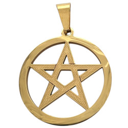 DORADO PENTAGRAMA 50MM 3MM ESPESOR DIJE