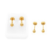 DORADO x12 PARES SURTIDOS TAMAÑO 2 / 3 Y 4MM BOLITA ACERO ABRIDOR ARO