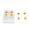 DORADO x12 PARES SURTIDOS TAMAÑO 2 / 3 Y 4MM BOLITA ACERO ABRIDOR ARO