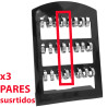 X3 PARES BISAGRA C/ 1 - 2 O 3 STRASS ARO
