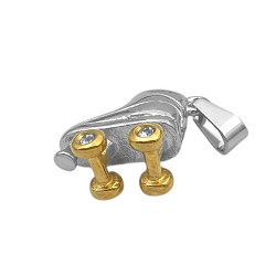 PATIN 3D C/ RUEDAS DORADAS Y CENTRO DE STRASS DIJE