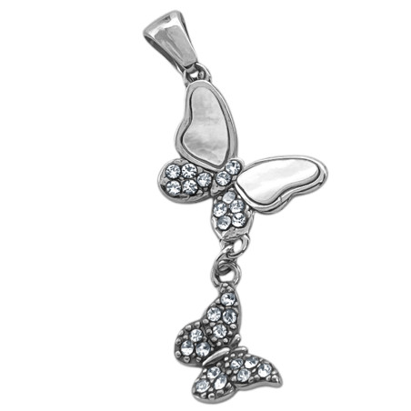 DOS MARIPOSAS C/ NACAR Y STRASS DIJE