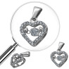 CORAZON PROFUNDO CENTRO MOVIL DE CUBIC Y CONTORNO DE STRASS DIJE