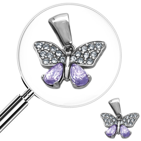 MARIPOSA CUBIC LILAY LLUVIA DE STRASS CRISTAL DIJE