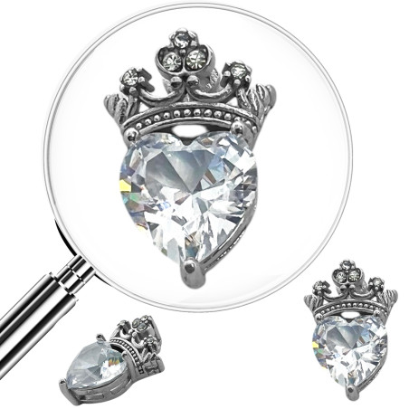 CORAZON CUBIC GRANDE C/ CORONITA DIJE