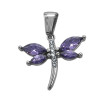 LIBELULA C/ ALAS CUBIC VIOLETA Y CENTRO CRISTAL DIJE