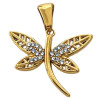 DORADO LIBELULA C/ ALAS CALADAS Y CUBIC CRISTAL DIJE