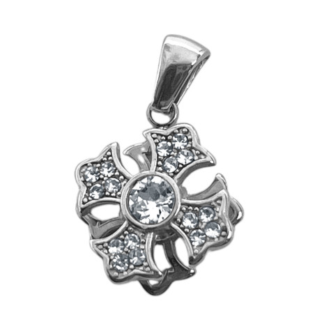 GIRATORIO CRUZ CUBIC Y STRASS CRISTAL DIJE