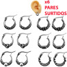 X6 PARES SURTIDOS TIPO BALI ACERO MATE ARGOLLA ARO
