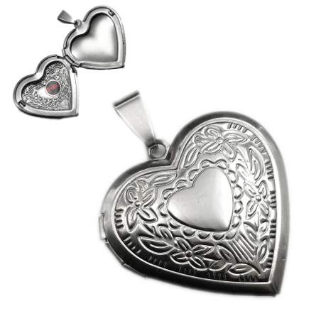 RELICARIO FLOR CORAZON CHICO DIJE