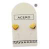PAR CORAZON ACERO DORADO QUIRURGICO ARO