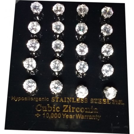 BLISTER 5MM x12 PARES CUBIC ZIRCON AROS