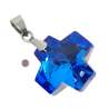 AZUL 18MM CRUZ EQUILIBRIO CRISTAL FACETADO DIJE
