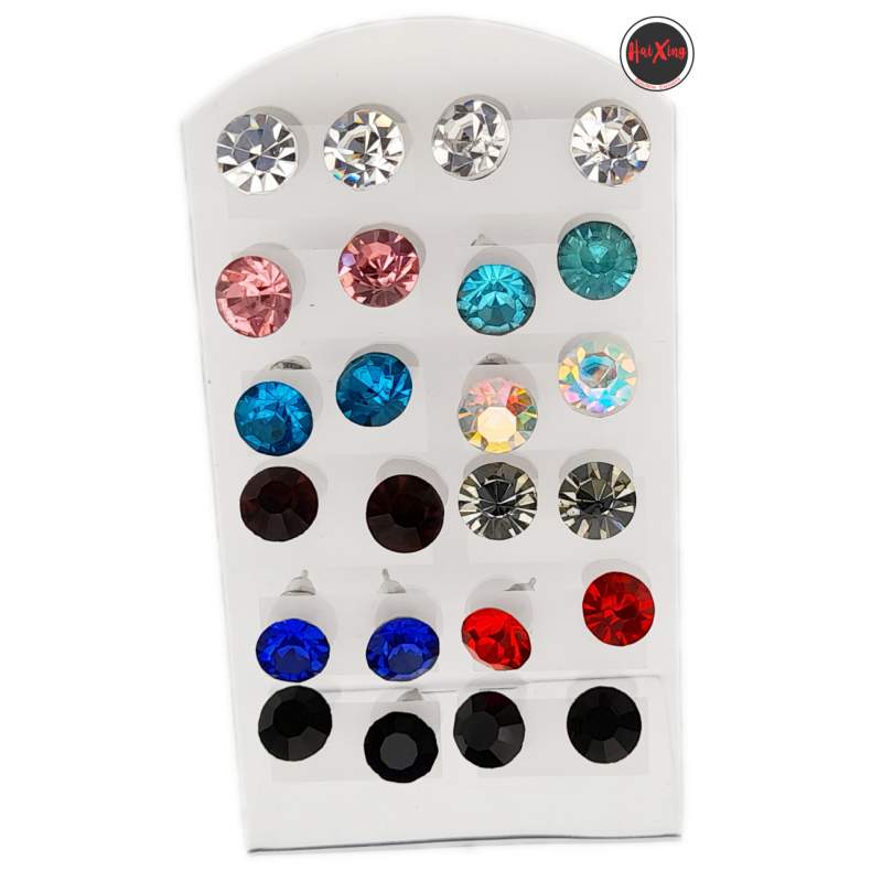 7MM AROS STRASS COLOR BLISTER X 12 PRS