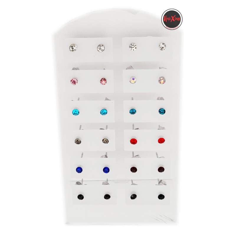 1MM AROS STRASS COLOR BLISTER X 12 PRS ARO