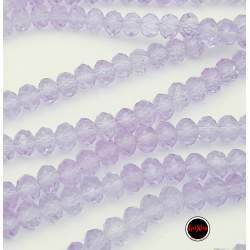 6MM LILA SUAVE TRASLUCIDO CUENTA FACETADA PERFORADA VIDRIO TIRA