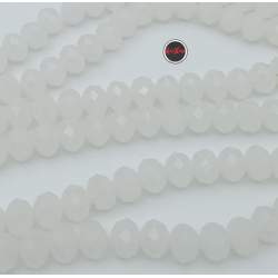 6MM BLANCO PLENO CUENTA FACETADA PERFORADA VIDRIO TIRA