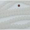6MM BLANCO PLENO CUENTA FACETADA PERFORADA VIDRIO TIRA