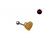 PIERCING CORAZON DORADO C/ CUBIC ZIRCON ACERO QUIRURGICO PIERCING