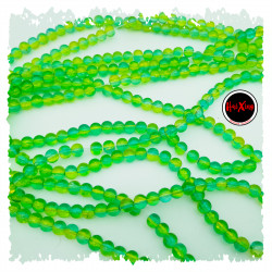 6MM VERDE CRAQUELADA TRASLUCIDO CUENTA PERFORADA VIDRIO TIRA