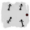 NEGRO BLISTER x12 MENTON SURTIDO PUNTA / REDONDO PIERCING
