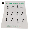 NEGRO BLISTER x12 MENTON SURTIDO PUNTA / REDONDO PIERCING