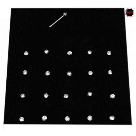 RECTO 5 PERNOS C/ BOLITAS 1.8MM PLATEADOS NOSTRIL PERNO RECTO PIERCING