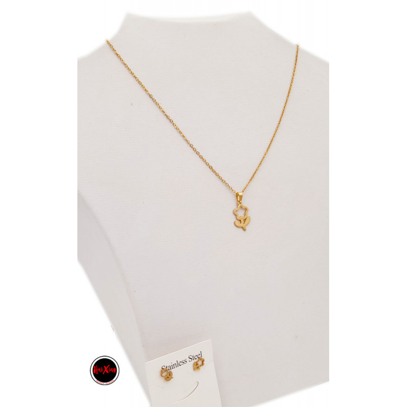 DORADO FLOR COMPLETA CALADA CONJUNTO