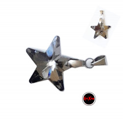 GRIS FUME 20MM ESTRELLA CRISTAL FACETADO DIJE